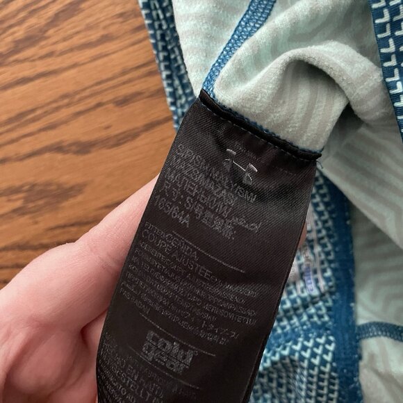 Under Armour Women S Blue Printed Athletic Coldgear Infrared EVO Fitted Leggings - Picture 11 of 14